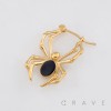 GOTHIC SPIDER BLACK ONYX CABOCHON BODY 316L SURGICAL STEEL EARRING